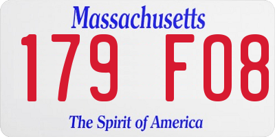 MA license plate 179FO8