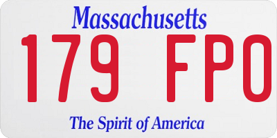 MA license plate 179FP0