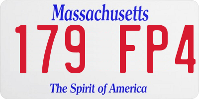 MA license plate 179FP4