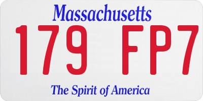 MA license plate 179FP7