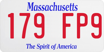 MA license plate 179FP9