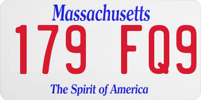 MA license plate 179FQ9