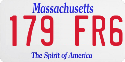 MA license plate 179FR6