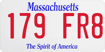 MA license plate 179FR8