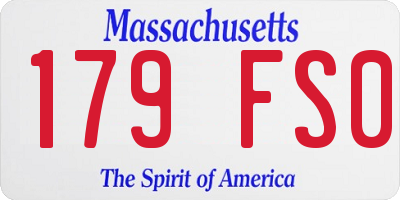 MA license plate 179FS0