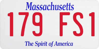 MA license plate 179FS1