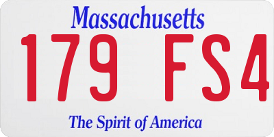 MA license plate 179FS4