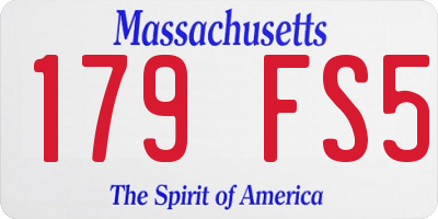 MA license plate 179FS5