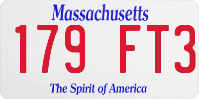 MA license plate 179FT3