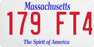 MA license plate 179FT4