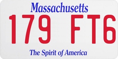 MA license plate 179FT6