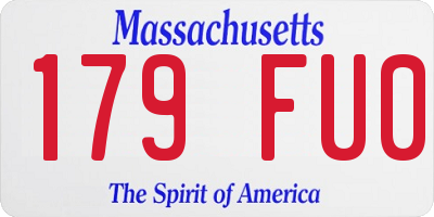 MA license plate 179FU0