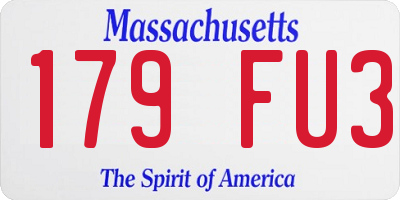 MA license plate 179FU3