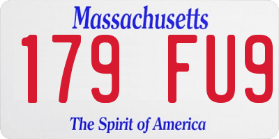 MA license plate 179FU9