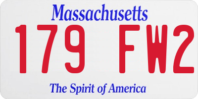 MA license plate 179FW2