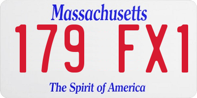 MA license plate 179FX1