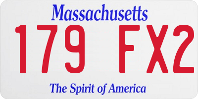 MA license plate 179FX2
