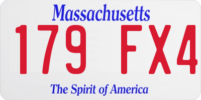 MA license plate 179FX4