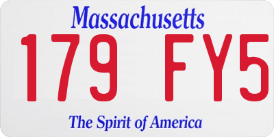 MA license plate 179FY5