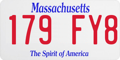 MA license plate 179FY8