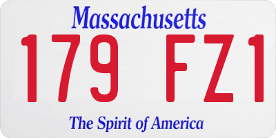 MA license plate 179FZ1