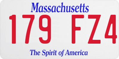 MA license plate 179FZ4