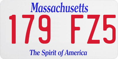 MA license plate 179FZ5