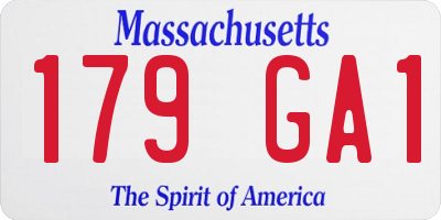 MA license plate 179GA1