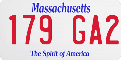 MA license plate 179GA2