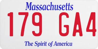 MA license plate 179GA4