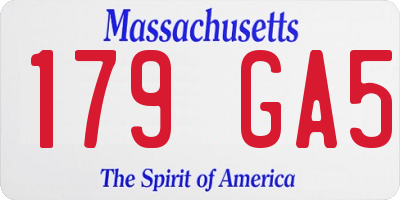 MA license plate 179GA5