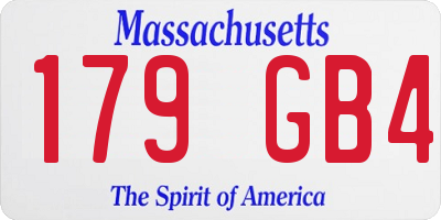 MA license plate 179GB4