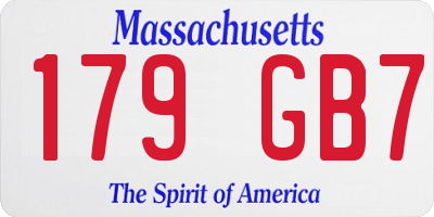 MA license plate 179GB7