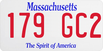 MA license plate 179GC2