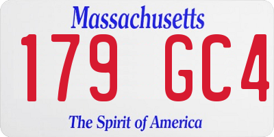 MA license plate 179GC4