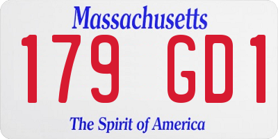 MA license plate 179GD1