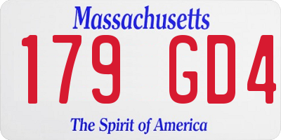 MA license plate 179GD4