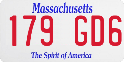 MA license plate 179GD6