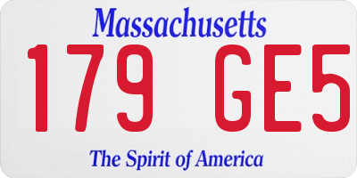 MA license plate 179GE5