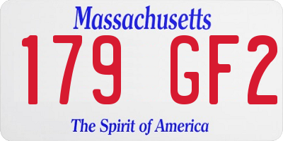 MA license plate 179GF2