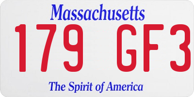 MA license plate 179GF3