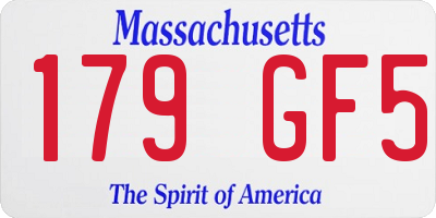MA license plate 179GF5