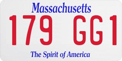 MA license plate 179GG1
