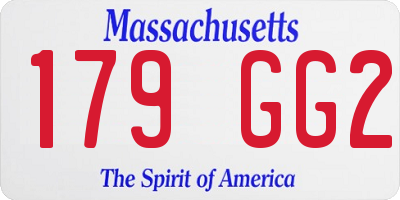 MA license plate 179GG2