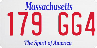 MA license plate 179GG4