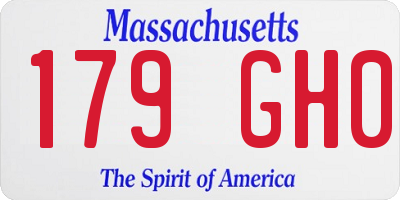 MA license plate 179GH0