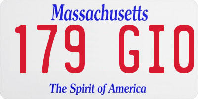 MA license plate 179GI0