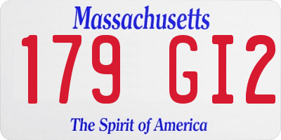 MA license plate 179GI2