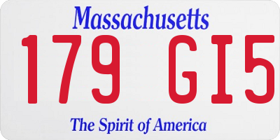 MA license plate 179GI5