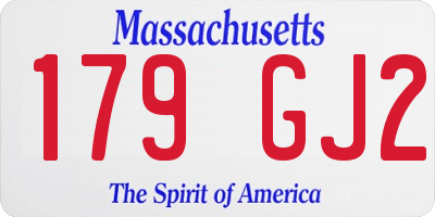 MA license plate 179GJ2